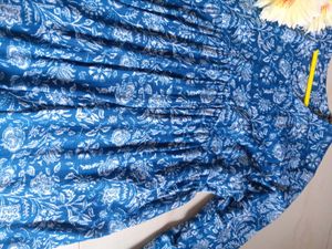 Blue Floral Print Dress