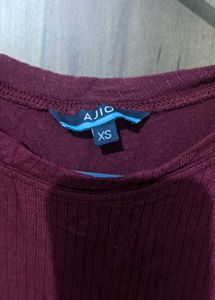 Maroon Overalls - Crop Top