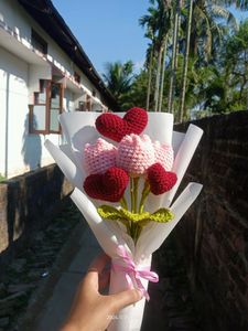 Crochet Heart Bouquet