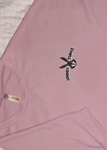 Soft pastel pink crop top