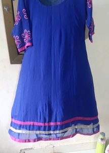 Elegant Blue Anarkali Suit With Dupatta