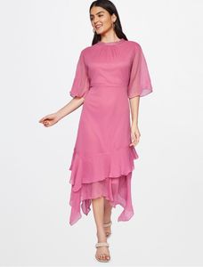 AND Brand Knee Length Gown(3/4th) With Butterfly Sleeves