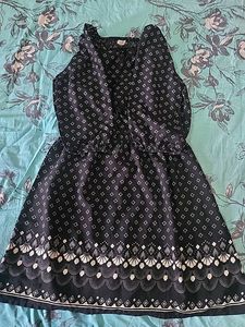 Black &amp; White Print Mini Dress