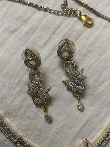 Gold Plated Diamond Necklace Set
