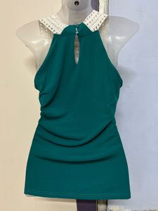 Chochet Green Designer Top