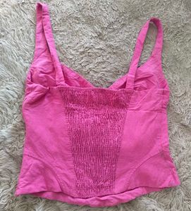 🎀 Hot Pink Zara Corset Crop Top 🎀