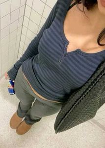 Striped V Neck  Long Sleeve Top