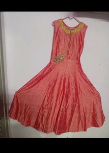 New Peach Party Wear Gown