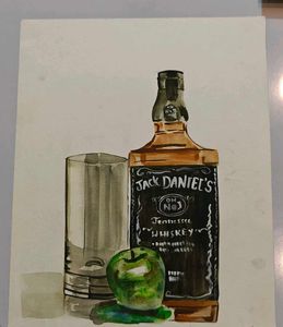 Jack Daniels Still Life Watercolor