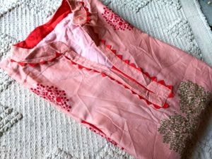 Pink Embroidered Kurti