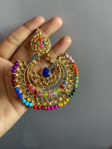 Multi Color Heavy Earrings With Teeka