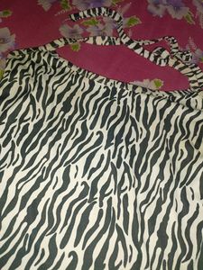 Halterneck Zebra Print Top