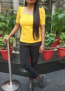 Yellow Fitted Top | Size - S