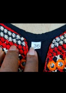 Jaipuri Black Top For Girls