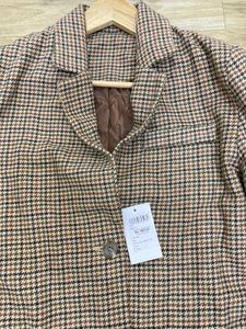 Women Vintage Houndstooth Blazer