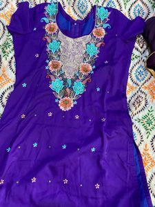 Purple Embroidered Kurta Set