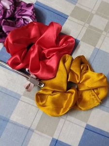 Beautiful New 3pc Scrunchies &amp; 1pc Hairpin