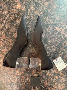 new zara satin marble heels ( cracking need repair