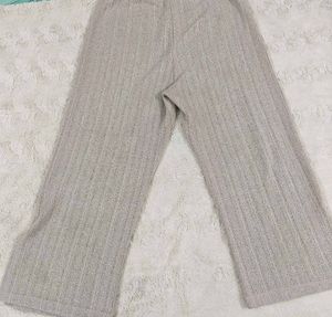 Wide Leg Knit Pants 3/4th