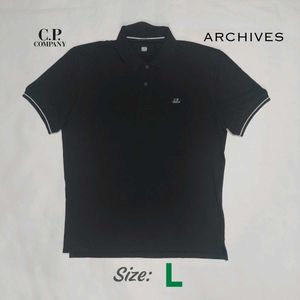 C.P. COMPANY Black Polo T-shirt