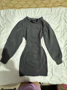 Grey Denim Bodycon Dress