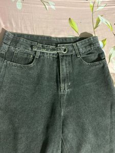 Wide Leg Black Wash Denim Jeans