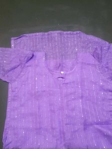 Purple Striped Kurti