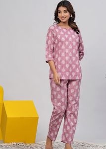 Pink Printed Kurta Set