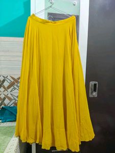 Mustard Yellow Party Dress/ Skirt With Choli