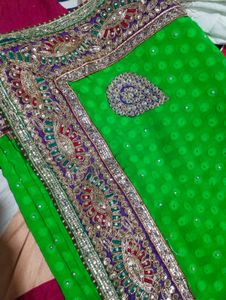 Green Embellished Saree