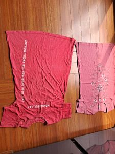 16) Pink Graphic Tees - Set of 2