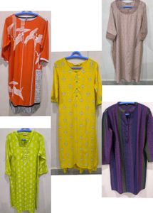 Set Of 5 Kurtis Combo.