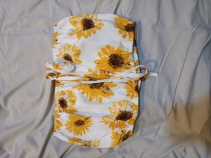 Sunflower Print Bandeau Top