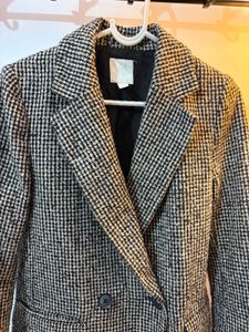 Houndstooth Double-Breasted Blazer