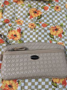 Beige Braided Pouch
