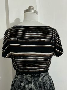 Striped Top &amp; Paisley Maxi Dress