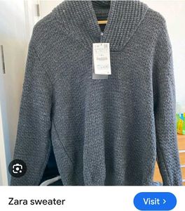 ZARA Stylish Gray Knit Sweater