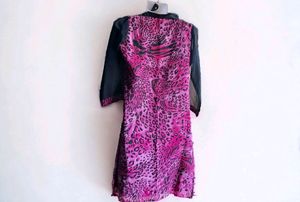 Animal Print Magenta Kurtas