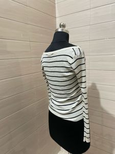 zara y2k striped cardigan