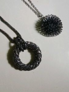 Two Dark Silver Necklaces