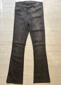 Gray Flared Denim Jeans