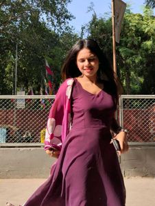 Elegant Purple Ethnic Gown