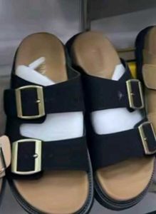 Thailand Black Double Buckle Sandals