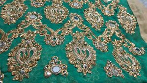 Elegant Green &amp; Gold Embroidered Saree