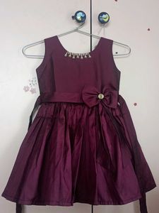 2-4 Years Girls Purple Frock