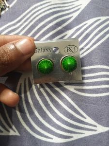 Green Galaxy Earrings