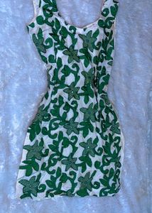 Y2K Bollywood Style Green Floral Sleeveless Kurta�