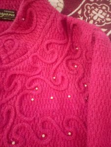 Stylish Pink Knit Cardigan
