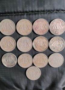 Set Of 13 Big Heavier 1 Rup Coin