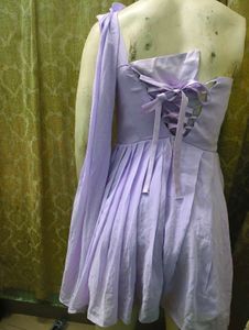 Lavender One-Shoulder Mini Dress